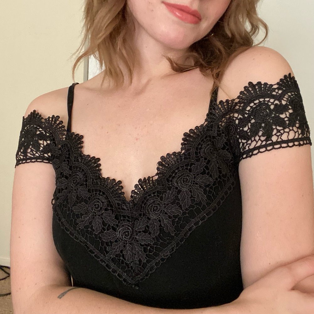 Black lace bodysuit